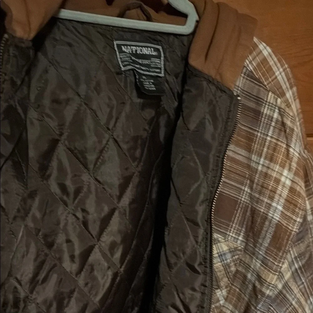 Men's Brown Plaid Jacket - Picture 3 of 4